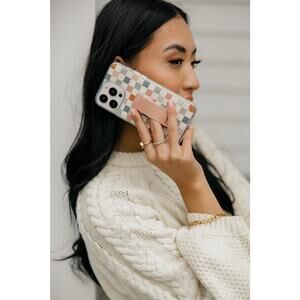 WALI Cases IPhone 15 Coastal Check Wali Lite Case Finger & Credit Card Holder